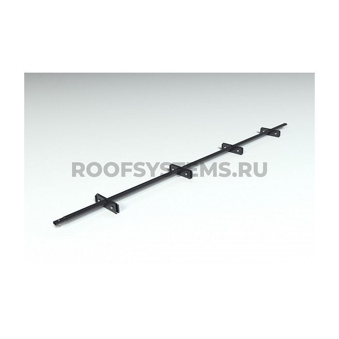 Комплект снегозадержания Prestige ZN , 3м., Single для фальцевой кровли, (состав:4 опоры, труба, комплект крепления), чёрный тёмный, Roofsystems